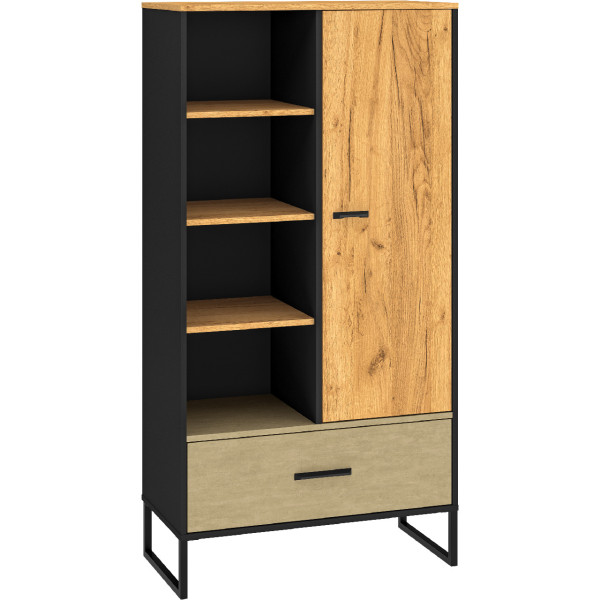 Regał BLINT 04 dąb craft złoty / czarny / stal premium 248800