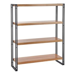 Regał Bolivar 100 cm z 4 półkami dąb/czarny 42202 Regał Bolivar 100 cm z 4 półkami dąb/czarny 42202