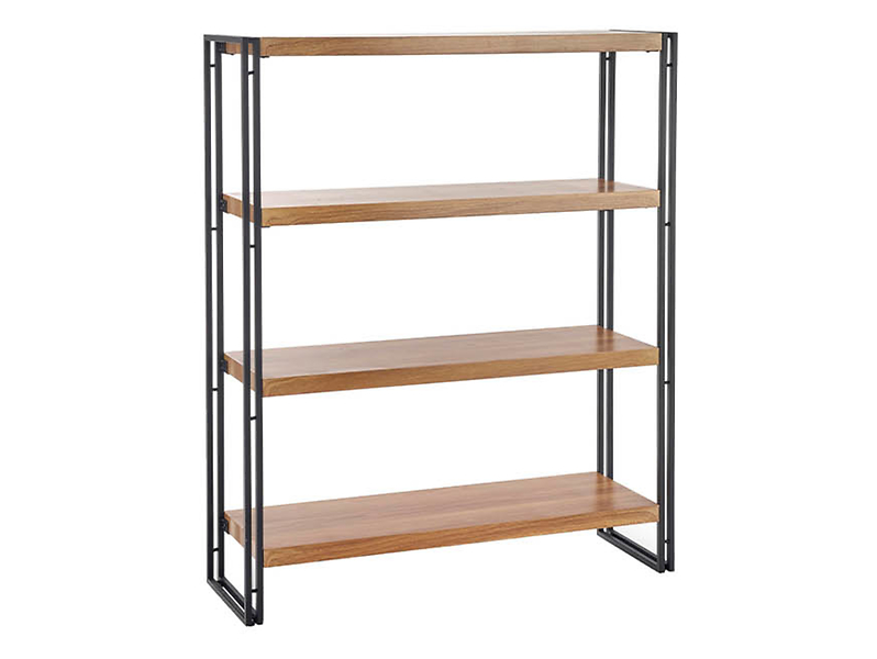 Regał Bolivar 100 cm z 4 półkami dąb/czarny 42202