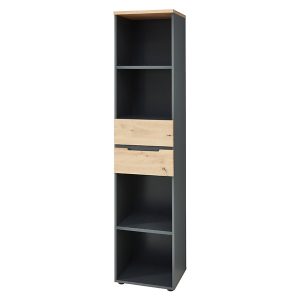 Regał Brego 45 cm z 2 szufladami i 2 półkami antracyt/dąb artisan 985137 Regał Brego 45 cm z 2 szufladami i 2 półkami antracyt/dąb artisan 985137