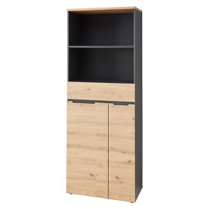 Regał Brego z 2 drzwiami szufladą i półką antracytowy/dąb artisan 985134