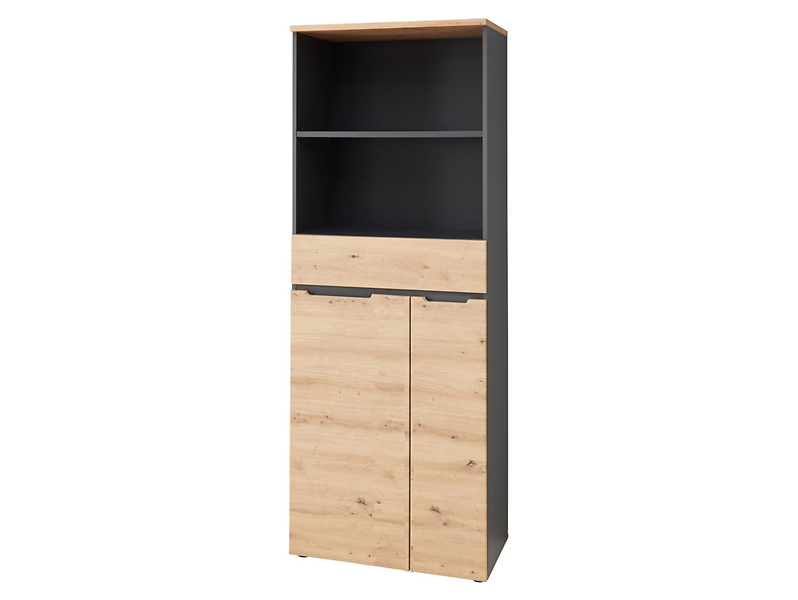 Regał Brego z 2 drzwiami szufladą i półką antracytowy/dąb artisan 985134