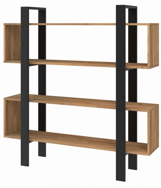 Regał dębowy LOFT Foggia na książki i segregatory Industrial 145x100x30/34 516596