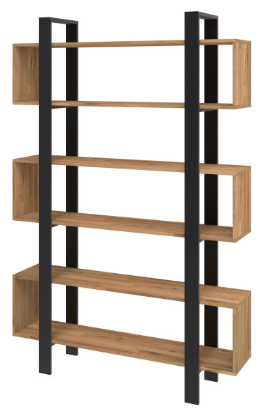 Regał dębowy LOFT Foggia na książki i segregatory Industrial 215x100x30/34 518238