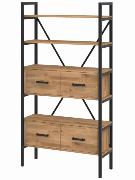 Regał dębowy Medium-Cabinet 190x100x30 cm LOFT z drzwiczkami K1-2 518225