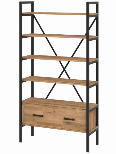 Regał dębowy Medium-Cabinet 190x120x30 cm LOFT z drzwiczkami K1-1 518194