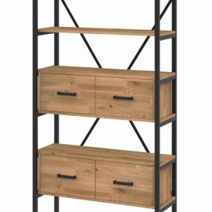 Regał dębowy Medium-Cabinet 190x120x30 cm LOFT z drzwiczkami K1-2 518228 Regał dębowy Medium-Cabinet 190x120x30 cm LOFT z drzwiczkami K1-2 518228