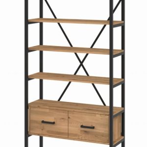 Regał dębowy Medium-Cabinet 190x80x30 cm LOFT z drzwiczkami K1-1 518197 Regał dębowy Medium-Cabinet 190x80x30 cm LOFT z drzwiczkami K1-1 518197