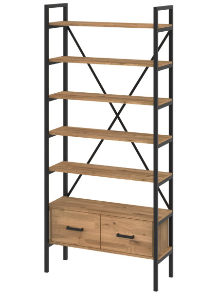 Regał dębowy Medium-Cabinet 220x100x30 cm LOFT z drzwiczkami K1-1 518198