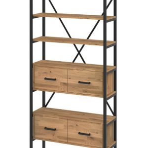 Regał dębowy Medium-Cabinet 220x100x30 cm LOFT z drzwiczkami K1-2 518227 Regał dębowy Medium-Cabinet 220x100x30 cm LOFT z drzwiczkami K1-2 518227