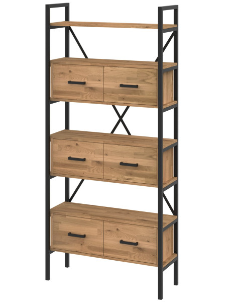 Regał dębowy Medium-Cabinet 220x120x30 cm LOFT z drzwiczkami K1-3 566356