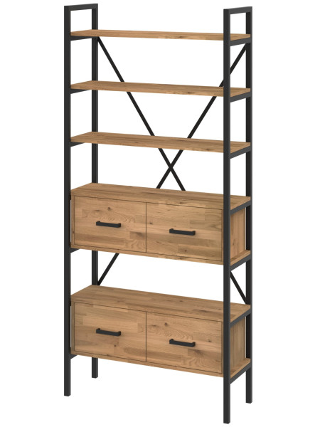 Regał dębowy Medium-Cabinet 220x80x30 cm LOFT z drzwiczkami K1-2 518226