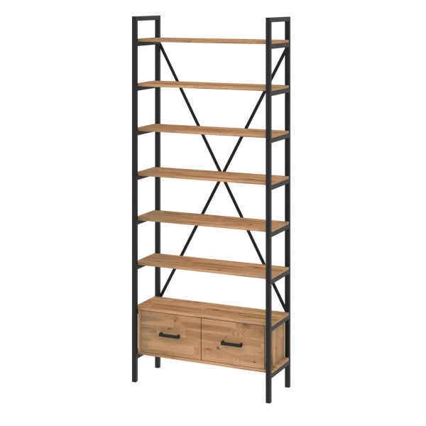 Regał dębowy Medium-Cabinet 245x100x30 cm LOFT z drzwiczkami K1-1 518183