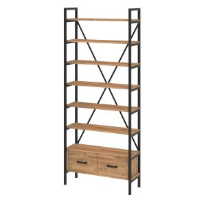 Regał dębowy Medium-Cabinet 245x80x30 cm LOFT z drzwiczkami K1-1 518192 Regał dębowy Medium-Cabinet 245x80x30 cm LOFT z drzwiczkami K1-1 518192