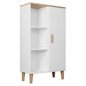 Regał Denver 80 cm z drzwiami i 3 półkami biały 102352