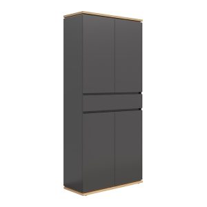 Regał do przpokoju Yamael 90 cm z 4 drzwiami i szufladą grafit 191357 Regał do przpokoju Yamael 90 cm z 4 drzwiami i szufladą grafit 191357