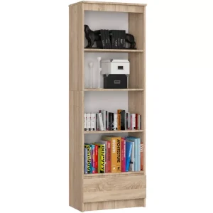 Regał do salonu, biura, 1 szuflada, ARLO, 60x35x180, sonoma | TYLETEGOTU 989019 Regał do salonu, biura, 1 szuflada, ARLO, 60x35x180, sonoma | TYLETEGOTU 989019