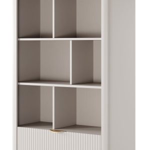 Regał do salonu LENA beżowy na złotych nóżkach 698401 Regał do salonu LENA beżowy na złotych nóżkach 698401