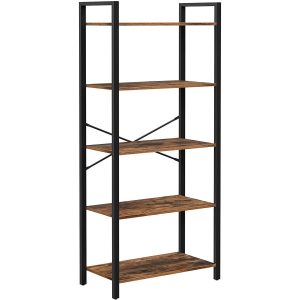 Regał do salonu rustykalny brąz loft 5 półek na książki nowoczesny 1008393