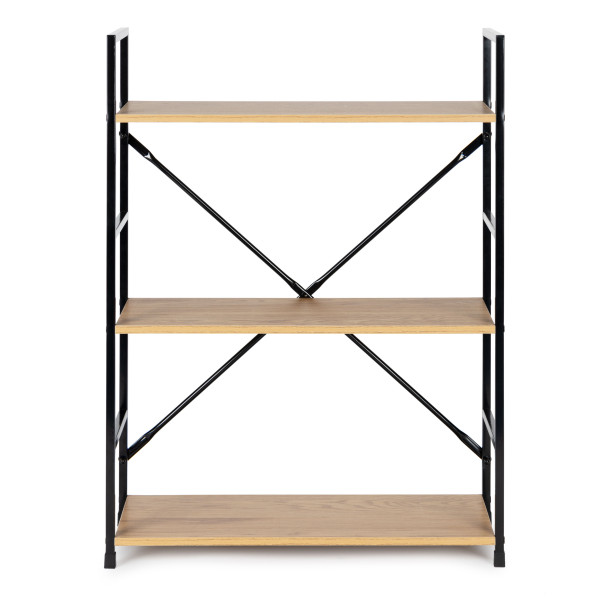Regał drewniany metalowa rama szeroki LOFT 3 półki 341030