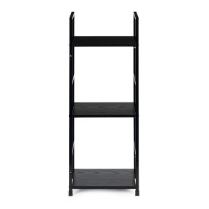 Regał drewniany nowoczesny metalowa rama LOFT 3 półki czarny 341029 Regał drewniany nowoczesny metalowa rama LOFT 3 półki czarny 341029