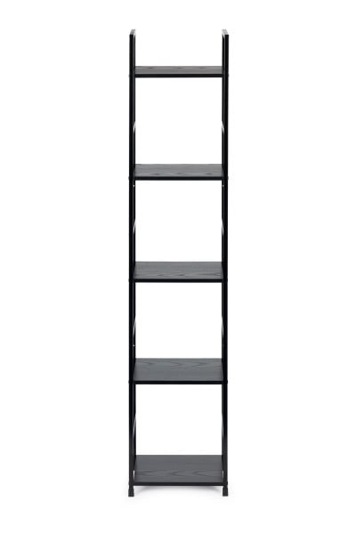 Regał drewniany nowoczesny metalowa rama LOFT 5 półek czarny 356757