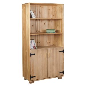 Regał drewniany z drzwiczkami II NATURAL WOOD, kolor dębowy 378621 Regał drewniany z drzwiczkami II NATURAL WOOD, kolor dębowy 378621
