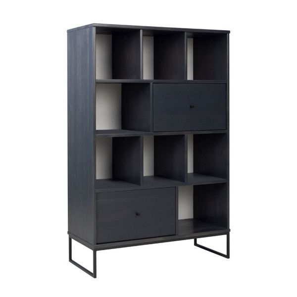Regał drewno i metal MEGAN LOFT, kolor antracytowy 184301