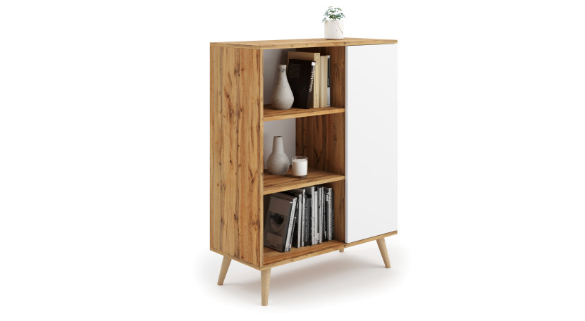 Regał Fondi, dąb craft złoty/biały 88978