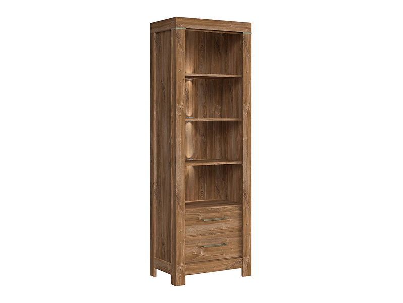 Regał Gent 68 cm z 2 szufladami i 4 półkami dąb stirling 10122