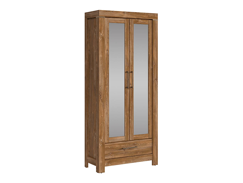 Regał Gent 88 cm z szufladą i 2 drzwiami lustrem dąb stirling 30290