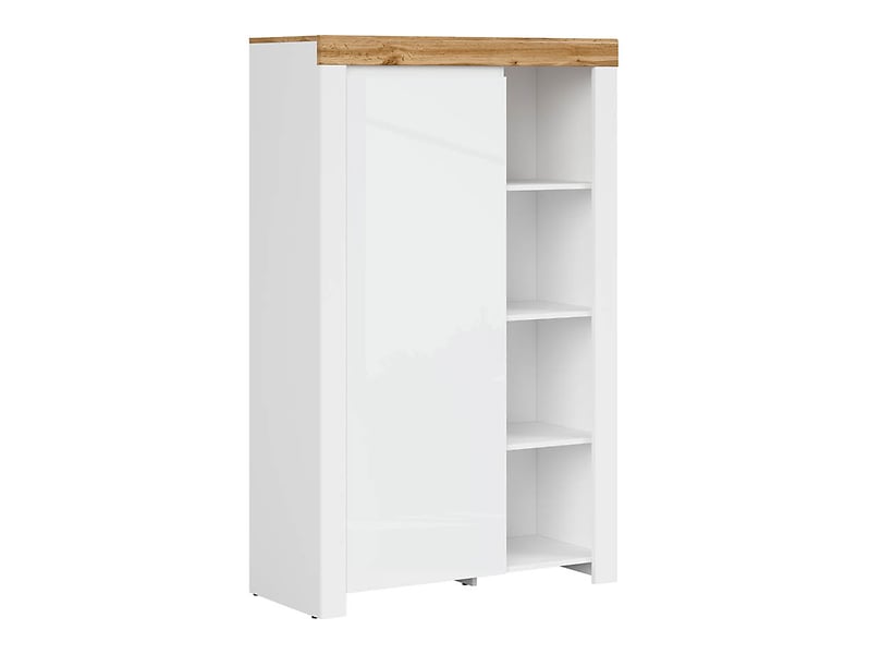 Regał Holten 98 cm z drzwiami i 4 półkami biały 37874