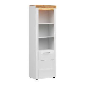 Regał Horton 68 cm z drzwiami i 3 półkami biały 46646