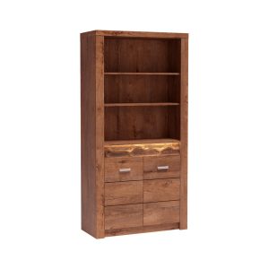 Regał INDIANAPOLIS JESION JASNY otwarty z ozdobną wstawką 192 cm 135997