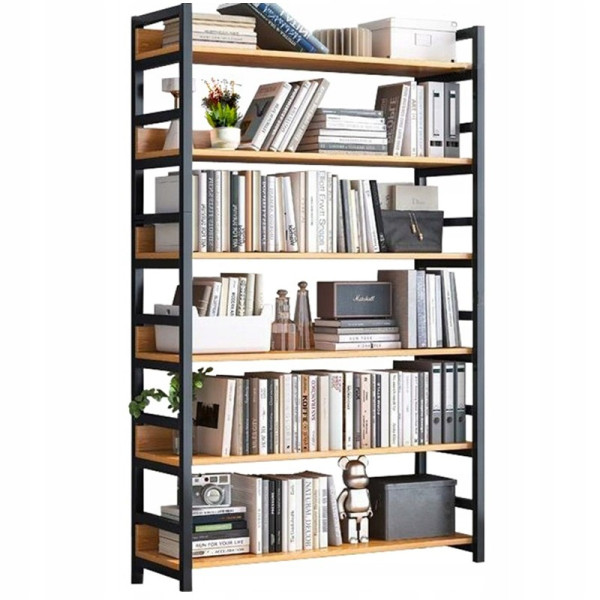 Regał industrialny 6 półek drabinka na książki 174 cm 335377