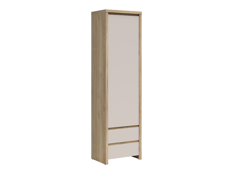 Regał Kaspian 56 cm z drzwiami i 2 szufladami dąb mauvella/kaszmir 1064872