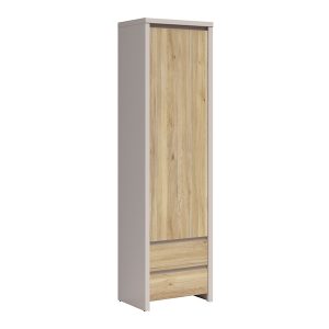 Regał Kaspian 56 cm z drzwiami i 2 szufladami kaszmir/dąb mauvella 1064873