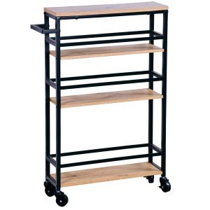 Regał Kesper mobilny kuchenny 15x50x81cm bambusowy nowoczesny z kółkami 676491