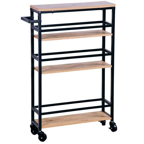 Regał Kesper mobilny kuchenny 15x50x81cm bambusowy nowoczesny z kółkami 676491