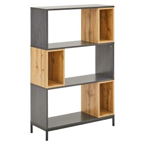 Regał Kiko 80 cm z 6 półkami dąb/antracyt 704778
