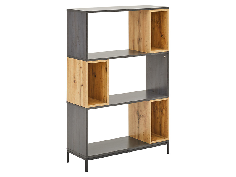 Regał Kiko 80 cm z 6 półkami dąb/antracyt 704778