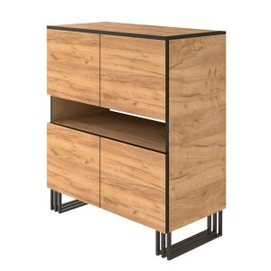 Regał Komoda Klara 90 Dąb Złoty/C 90X40X102 Cm 941105