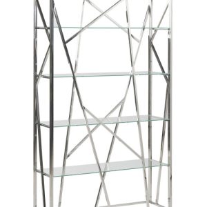 Regał książki 4 półki 32 cm srebrny 135336 Regał książki 4 półki 32 cm srebrny 135336
