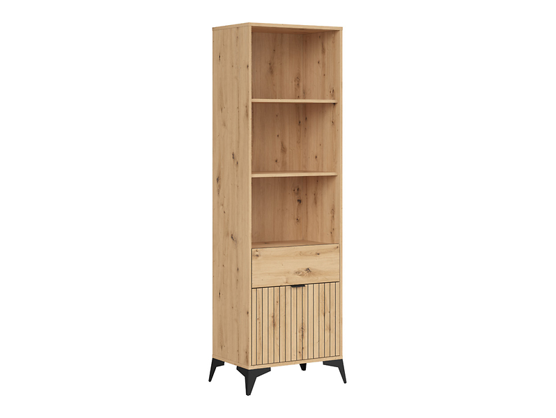 Regał Lamea 60 cm z drzwiami szufladą i 3 półkami dąb artisan 209891