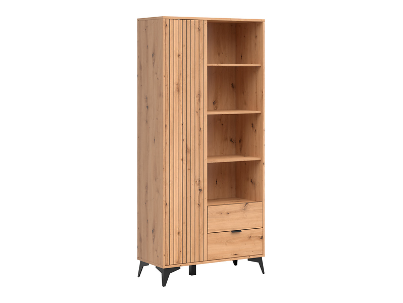 Regał Lamea 90 cm z drzwiami 2 szufladami i 3 półkami dąb artisan 769819