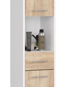 Regał Łazienka Fin Słupek 30 2D 1Sz 1W 140Cm Pk Biały / Sonoma 710380 Regał Łazienka Fin Słupek 30 2D 1Sz 1W 140Cm Pk Biały / Sonoma 710380
