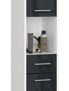 Regał Łazienka Fin Słupek 30 2D 1Sz 1W 140Cm Pk Grafit Połysk 710377 Regał Łazienka Fin Słupek 30 2D 1Sz 1W 140Cm Pk Grafit Połysk 710377