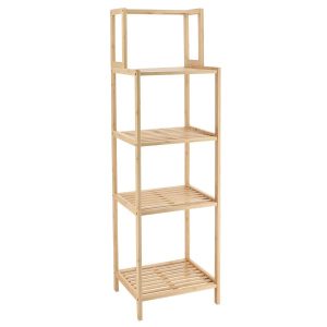 Regał łazienkowy Lambie 5 półek bambus nowoczesny beżowy 125 cm 669330 Regał łazienkowy Lambie 5 półek bambus nowoczesny beżowy 125 cm 669330