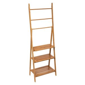 Regał łazienkowy z 3 półkami i wieszakami, 153 cm 89655 Regał łazienkowy z 3 półkami i wieszakami, 153 cm 89655