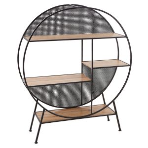Regał Leon 110 cm okrągły z 4 półkami czarny 704775 Regał Leon 110 cm okrągły z 4 półkami czarny 704775